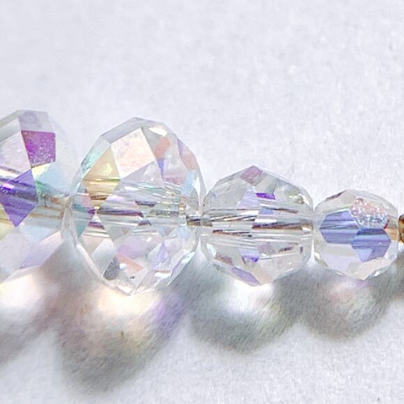 VTG Signed Kirk’s Folly Gold Tone Aurora Borealis Crystal Bar Necklace Sparkling - Picture 10 of 13